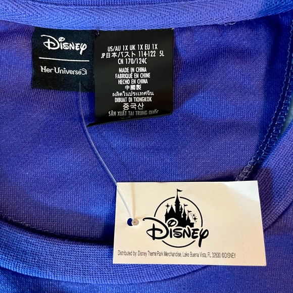 Disney Her Universe Cinderella Blue Top Puffed Sleeves Fleece Lining New… - Picture 7 of 12